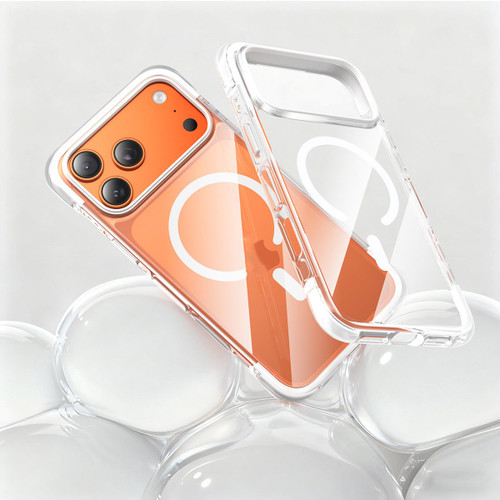 iPhone 17 Pro Max Vacuum Airbag TPU + Acrylic Magnetic Shockproof Phone Case - White