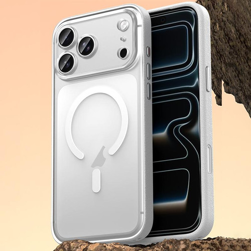 iPhone 17 Pro Max Vegan Leather Magnetic Phone Case - Cedar White