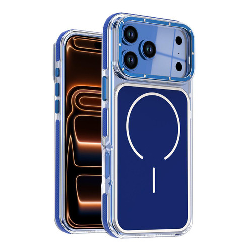 iPhone 17 Pro Max Vibrant Dual-color TPU + Acrylic Magnetic Phone Case - Blue