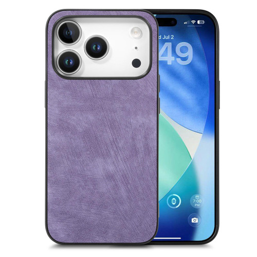 iPhone 17 Pro Max Vintage Leather PC Back Cover Phone Case - Purple