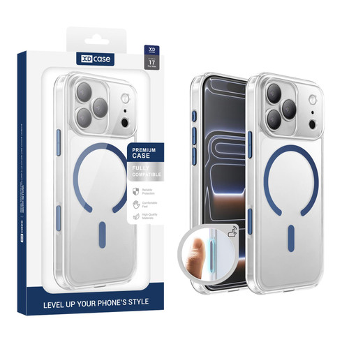 iPhone 17 Pro Max XDcase Frosted Transparent Magnetic Shockproof Phone Case - Blue