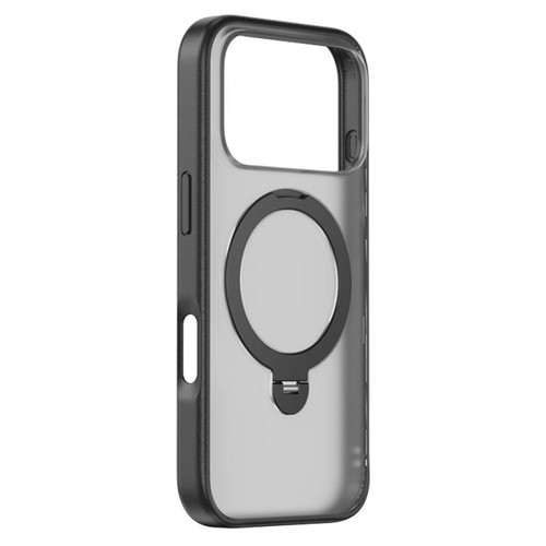 iPhone 17 Pro Max ZGA 360 Pivot Holder Magsafe PC Hybrid TPU Phone Case - Black