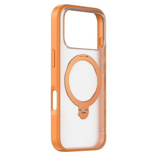 iPhone 17 Pro Max ZGA 360 Pivot Holder Magsafe PC Hybrid TPU Phone Case - Orange