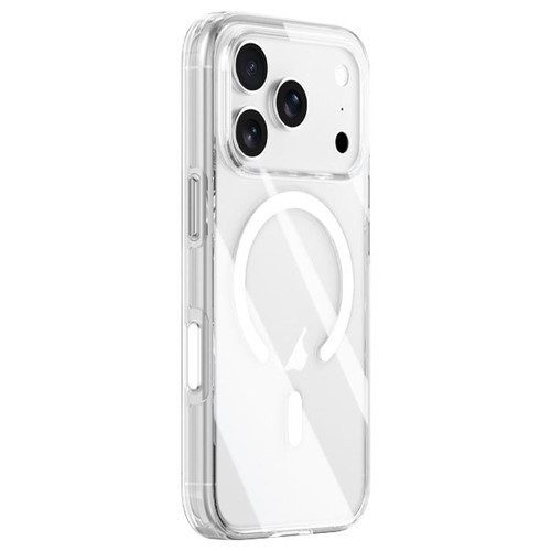 iPhone 17 Pro Max ZGA Magsafe Metal AI Buttons Clear PC Hybrid TPU Phone Case - Transparent