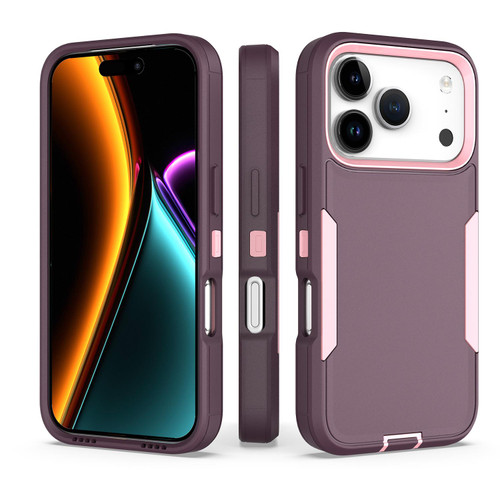 iPhone 17 Pro 2 in 1 PC Hybrid TPU Phone Case - Purple Red+Pink