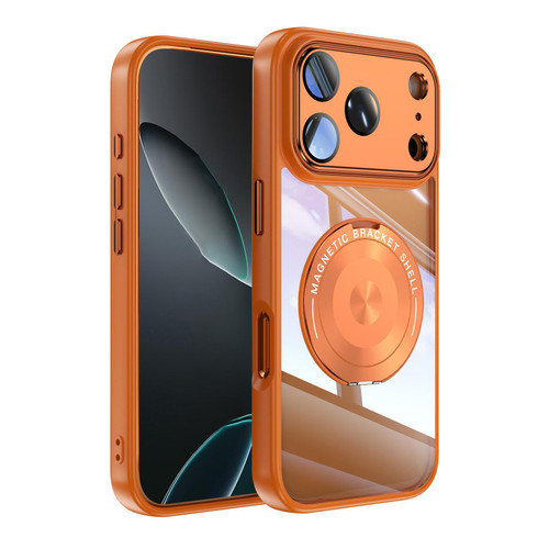 iPhone 17 Pro 360 Holder Magsafe Acrylic Hybrid TPU Phone Case - Orange