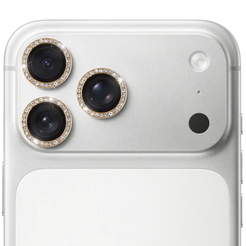 iPhone 17 Pro 9H Point Drill Camera Lens Protector Ring - Gold