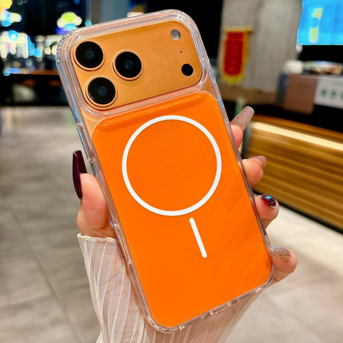 iPhone 17 Pro Acrylic MagSafe Fine Circle Magnetic Phone Case - Orange