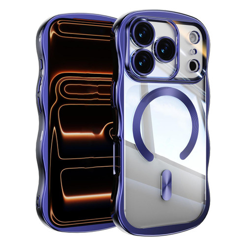 iPhone 17 Pro Big Wave Electroplating MagSafe Magnetic Phone Case - Dark Purple