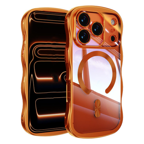 iPhone 17 Pro Big Wave Electroplating MagSafe Magnetic Phone Case - Orange