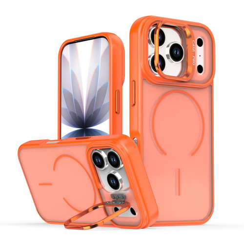 iPhone 17 Pro Bright Color Frosted Skin-feel Camera Bracket Magsafe Phone Case - Orange