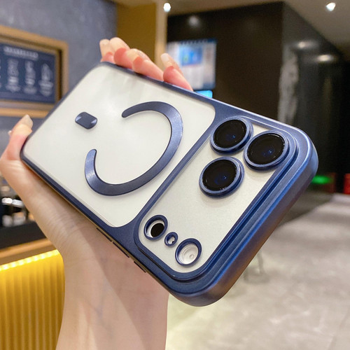 iPhone 17 Pro Change to 17 Series Magnetic MagSafe Frosted TPU Phone Case - Blue