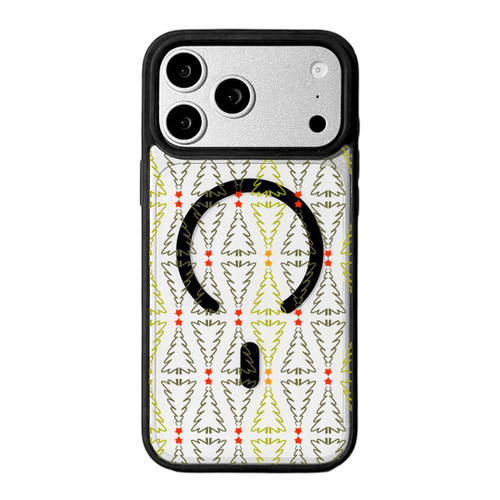 iPhone 17 Pro Christmas Series Strong Magnetic Painted Black Edge Phone Case - Star-adorned Christmas Tree