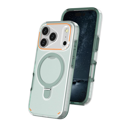 iPhone 17 Pro Colorful 2 in 1 MagSafe Ring Holder Phone Case - Mint Green