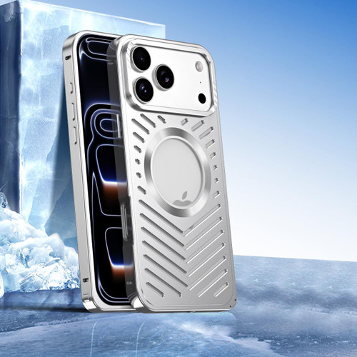 iPhone 17 Pro Cooling MagSafe Magnetic Metal Phone Case - Silver