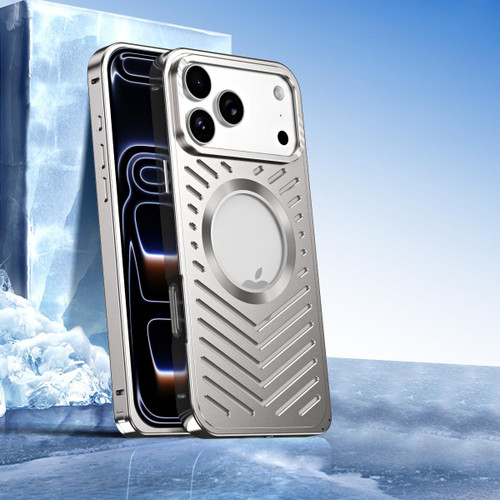 iPhone 17 Pro Cooling MagSafe Magnetic Metal Phone Case - Titanium