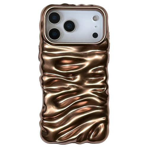 iPhone 17 Pro Cream Texture Electroplating TPU Full Coverage Phone Case - Matte Gold