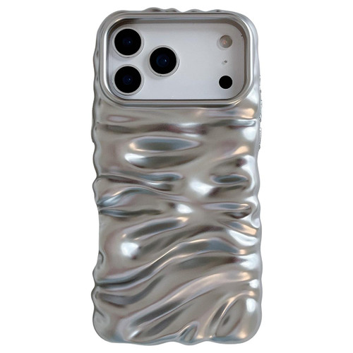 iPhone 17 Pro Cream Texture Electroplating TPU Full Coverage Phone Case - Matte Silver