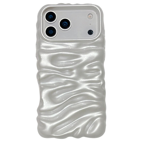 iPhone 17 Pro Cream Texture Electroplating TPU Full Coverage Phone Case - Pearl White