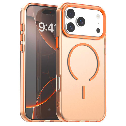 iPhone 17 Pro C-type Candy Fine Circle Magsafe PC Hybrid TPU Phone Case - Orange