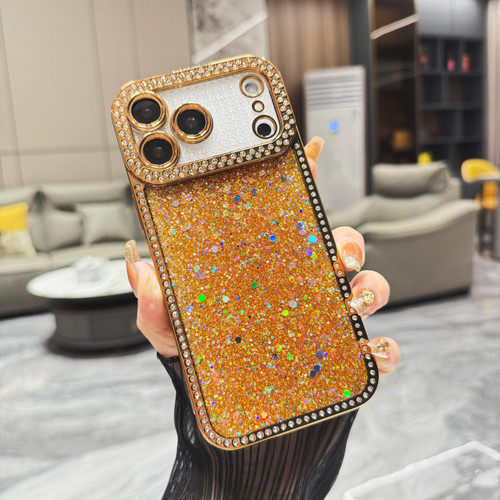 iPhone 17 Pro Diamond Glitter Sequins TPU Phone Case - Gold