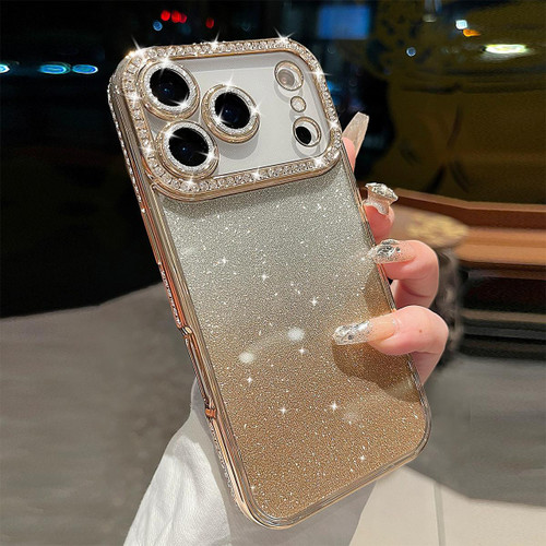 iPhone 17 Pro Diamond Gradient Glitter TPU Phone Case - Gradient Gold