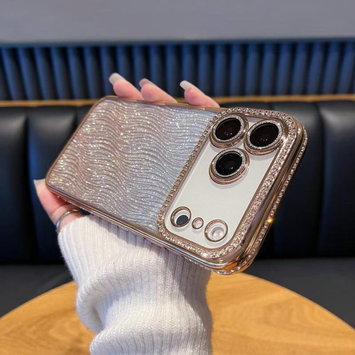 iPhone 17 Pro Diamond Water Ripple Gradient Glitter TPU Phone Case - Gold