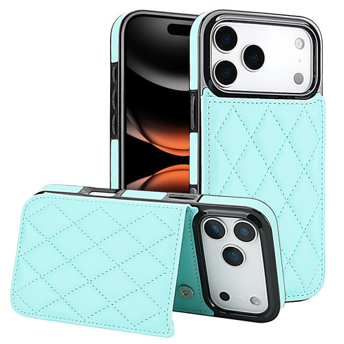 iPhone 17 Pro Double Buckle Rhombic PU Leather Phone Case - Blue