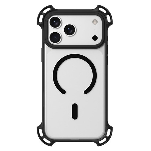 iPhone 17 Pro Drone-Style Four-Corner Shockproof Acrylic MagSafe Phone Case - Black