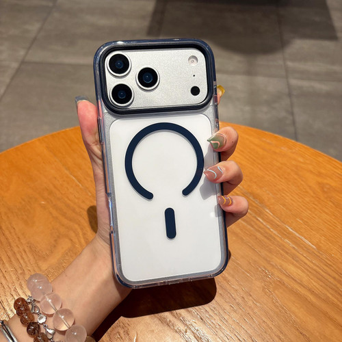 iPhone 17 Pro Dual-Color MagSafe Magnetic PC Hybrid TPU Phone Case - Dark Blue