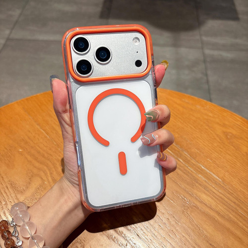 iPhone 17 Pro Dual-Color MagSafe Magnetic PC Hybrid TPU Phone Case - Orange