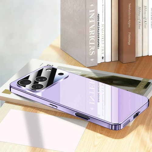 iPhone 17 Pro Electroplating Ice Crystal Airbag Full Coverage Shockproof Phone Case - Purple