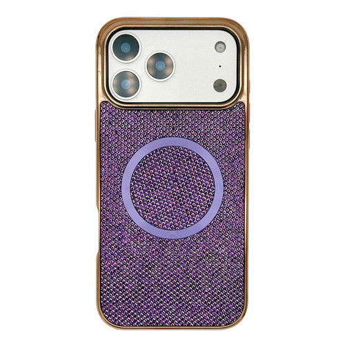 iPhone 17 Pro Electroplating PC Glitter Grain MagSafe Phone Case - Purple
