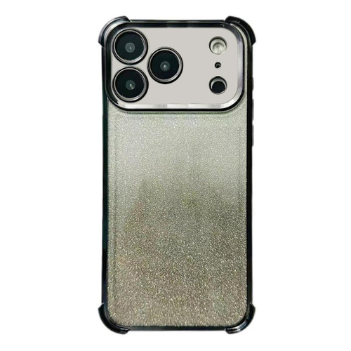 iPhone 17 Pro Electrpolated Glitter Four-corner Shockproof Space TPU Phone Case - Gradient Black