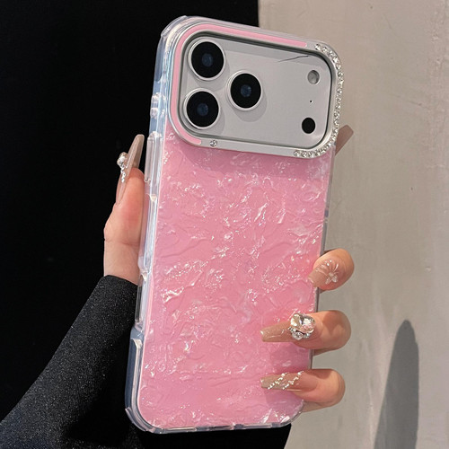 iPhone 17 Pro Gilded Colorful Shell Patterned TPU+IMD Phone Case - Pink