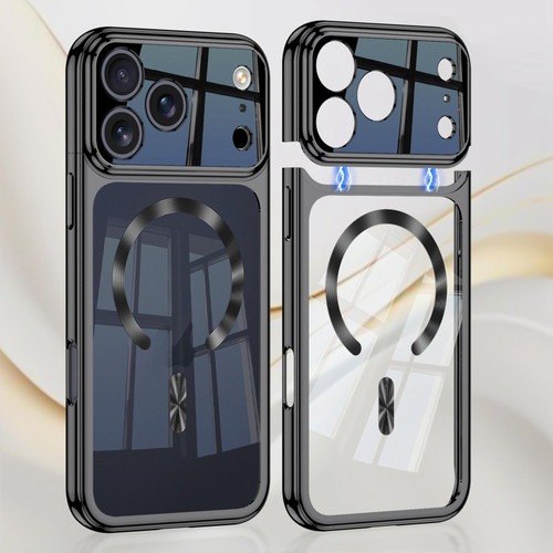iPhone 17 Pro GKK Electroplating Phantom Splicing MagSafe Magnetic Phone Case - Black