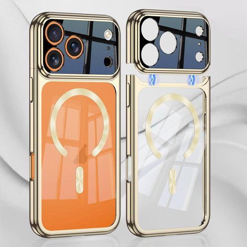 iPhone 17 Pro GKK Electroplating Phantom Splicing MagSafe Magnetic Phone Case - Champagne Gold