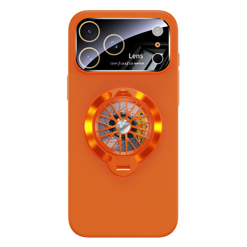 iPhone 17 Pro Glaze PC Camera Window Gyro Kickstand Magnetic Phone Case - Orange