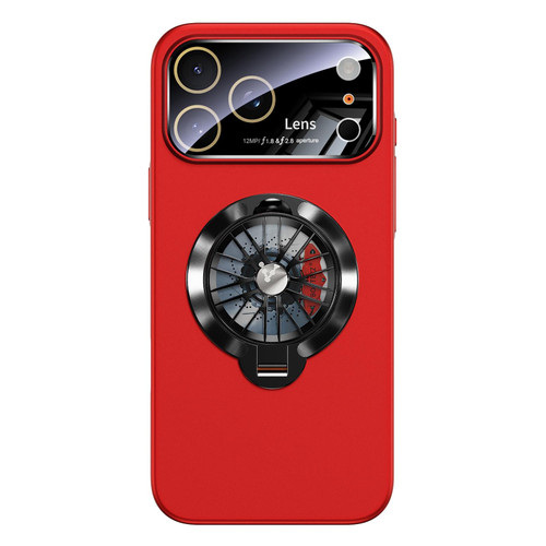 iPhone 17 Pro Glaze PC Camera Window Gyro Kickstand Magnetic Phone Case - Red