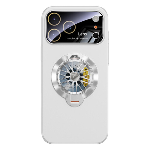 iPhone 17 Pro Glaze PC Camera Window Gyro Kickstand Magnetic Phone Case - White