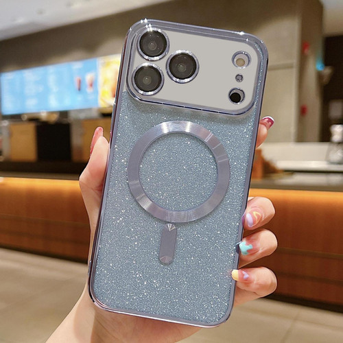 iPhone 17 Pro Glitter Electroplating MagSafe TPU Phone Case - Blue