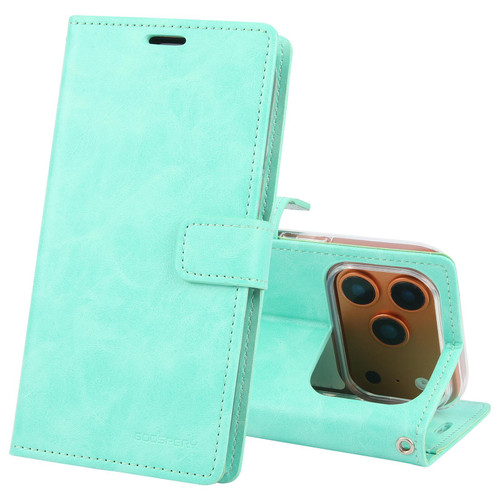 iPhone 17 Pro GOOSPERY BLUE MOON Crazy Horse Texture Leather Phone Case - Mint Green