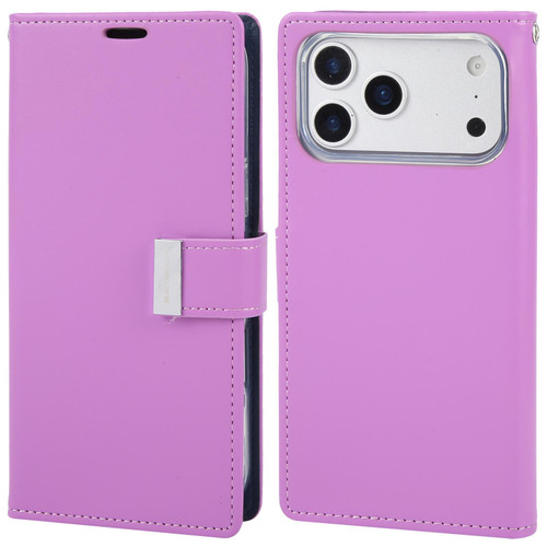iPhone 17 Pro GOOSPERY RICH DIARY Crazy Horse Texture Leather Phone Case - Purple