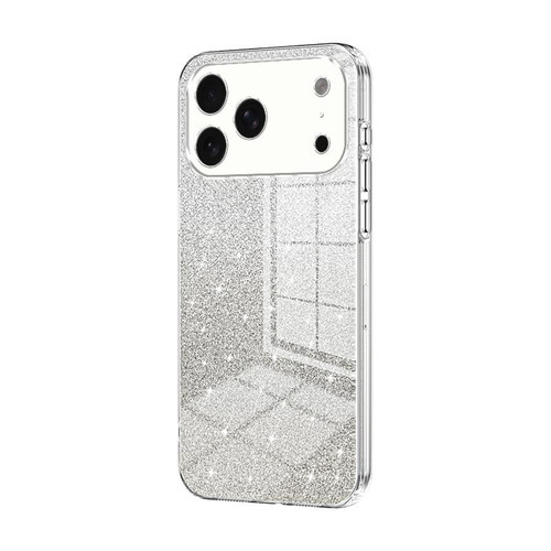 iPhone 17 Pro Gradient Glitter Powder Electroplated Phone Case - Transparent