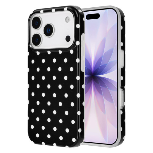 iPhone 17 Pro IMD Colorful Dots Pattern TPU Full Coverage Phone Case - Black