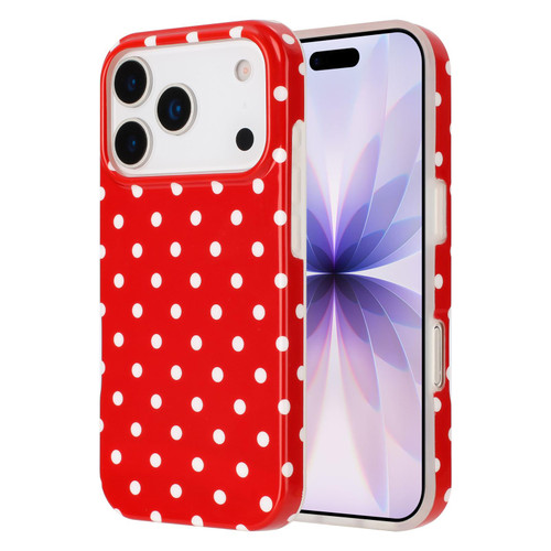 iPhone 17 Pro IMD Colorful Dots Pattern TPU Full Coverage Phone Case - Red