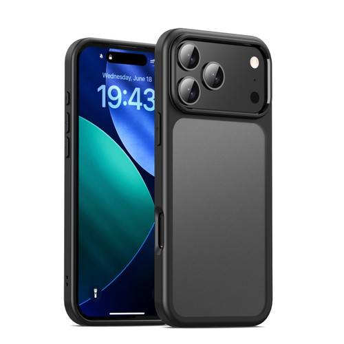 iPhone 17 Pro iPAKY Bright Color Frosted Series Shockproof PC+TPU Phone Case - Black