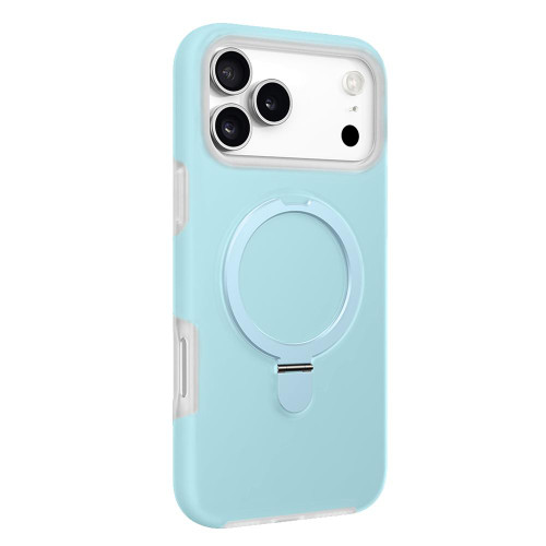 iPhone 17 Pro Jelly Liquid Silicone MagSafe Holder Phone Case - Baby Blue