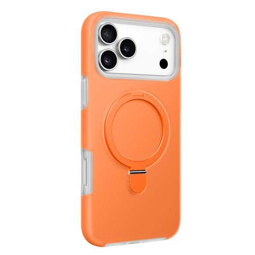 iPhone 17 Pro Jelly Liquid Silicone MagSafe Holder Phone Case - Orange