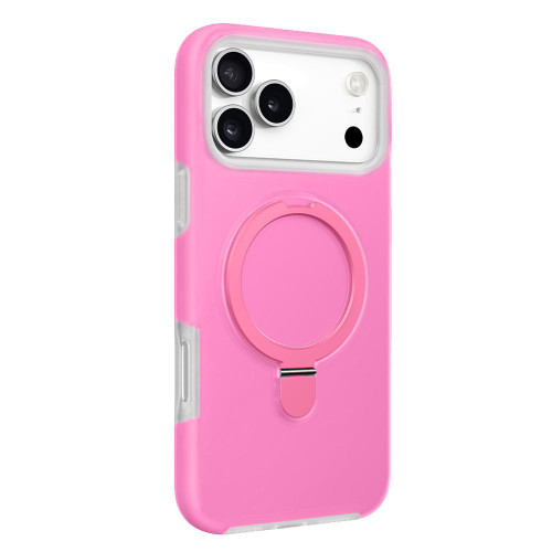 iPhone 17 Pro Jelly Liquid Silicone MagSafe Holder Phone Case - Rose Pink